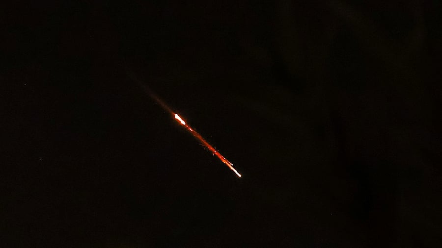 <div class="paragraphs"><p>Objects are seen in the sky above Jerusalem after Iran launched drones and missiles towards Israel, in Jerusalem April 14, 2024. </p></div>