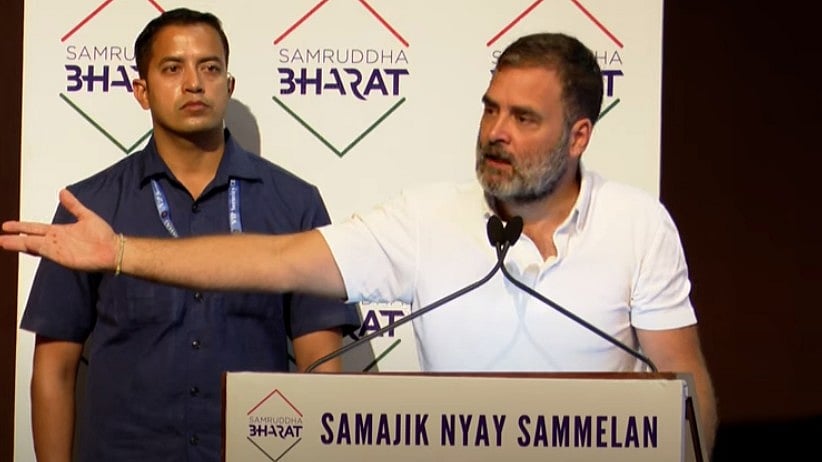 <div class="paragraphs"><p>Rahul Gandhi at&nbsp;Samajik Nyay Sammelan in New Delhi.</p></div>