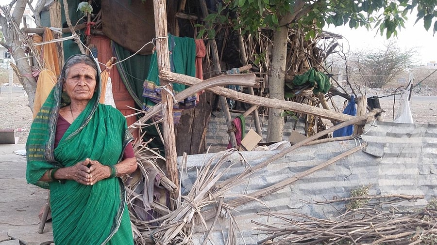 Mahadevi Naykodi, a member of the Sindagi town muncipal council member, resides in a small hut by the road side in Sindagi. 