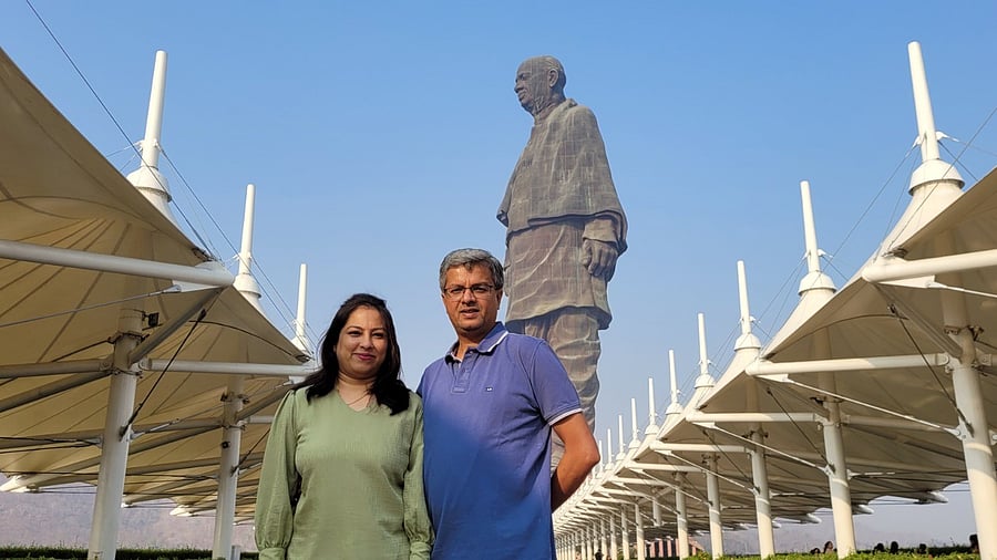 Sneha and Sandeep at the Statue Of Unity, Gujarat.