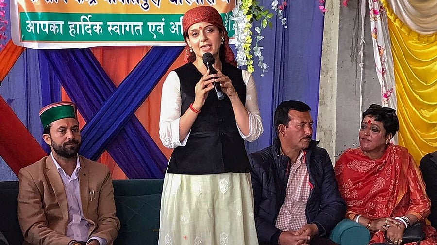 <div class="paragraphs"><p>BJP candidate Kangana Ranaut during a rally for Lok Sabha elections, in Rampur,</p></div>