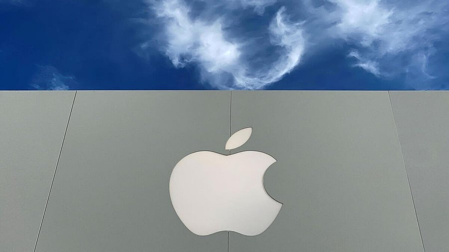 <div class="paragraphs"><p>The Apple logo is shown atop an Apple store at a shopping mall in California in US. </p></div>