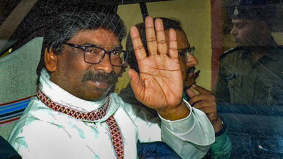 <div class="paragraphs"><p>Ranchi: Former Jharkhand chief minister Hemant Soren leaves after being produced before PMLA (Prevention of Money Laundering Act) Court by the Enforcement Directorate (ED) officials after his arrest in a money laundering case, in Ranchi, Wednesday, Feb. 7, 2024. </p></div>