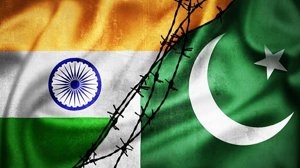 <div class="paragraphs"><p>Representative image showing flags of India and Pakistan divided by a barbed wire.</p></div>