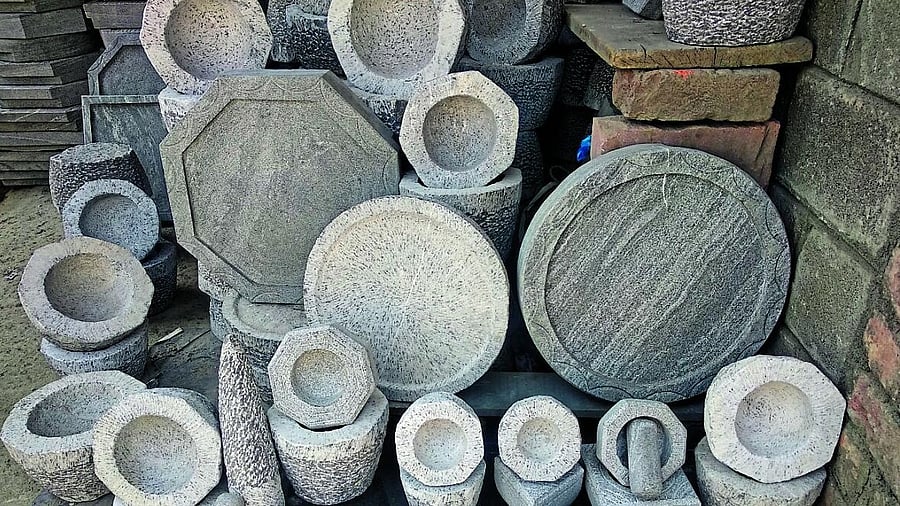 <div class="paragraphs"><p>A variety of pestle and mortar sets displayed at a shop at Pantha Chowk, Srinagar.</p></div>