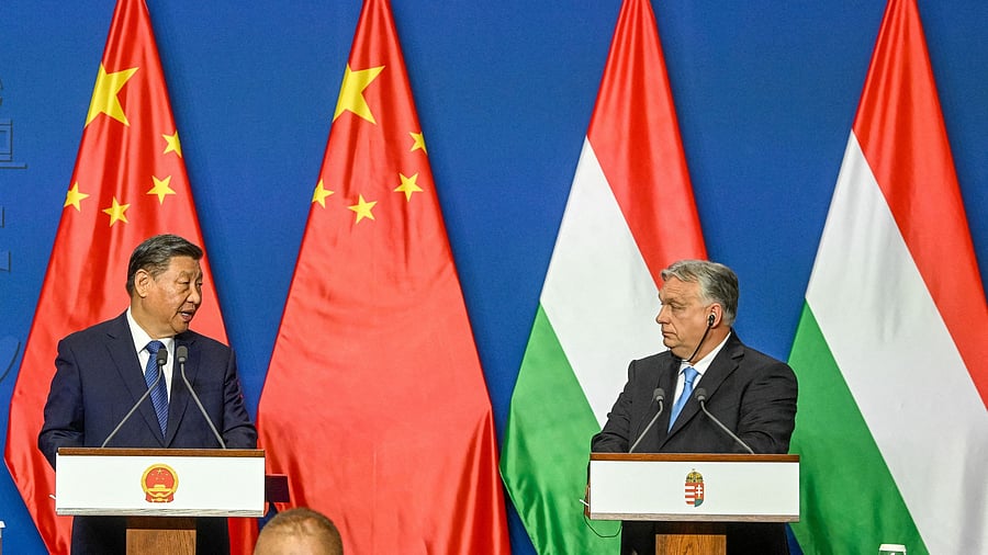 <div class="paragraphs"><p>Hungarian Prime Minister Viktor Orban and Chinese President Xi Jinping hold a joint press conference at the Carmelite Monastery in Budapest, Hungary, May 9, 2024. </p></div>