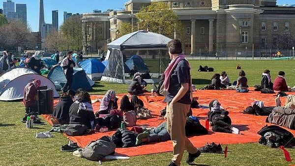 <div class="paragraphs"><p>Palestinian supporters in Gaza set up an encampment on the grounds of the University of Toronto.</p></div>
