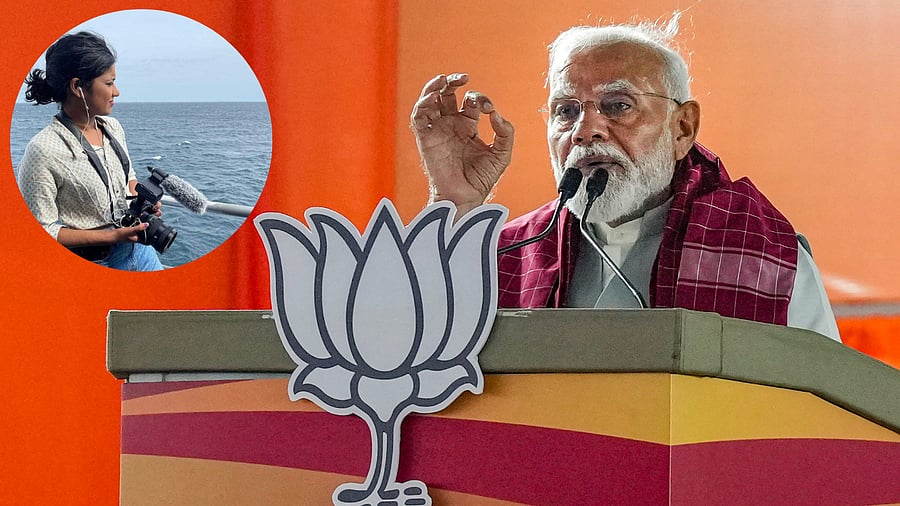 <div class="paragraphs"><p>Journalist Avani Dias (inset) and Prime Minister Narendra Modi.</p></div>