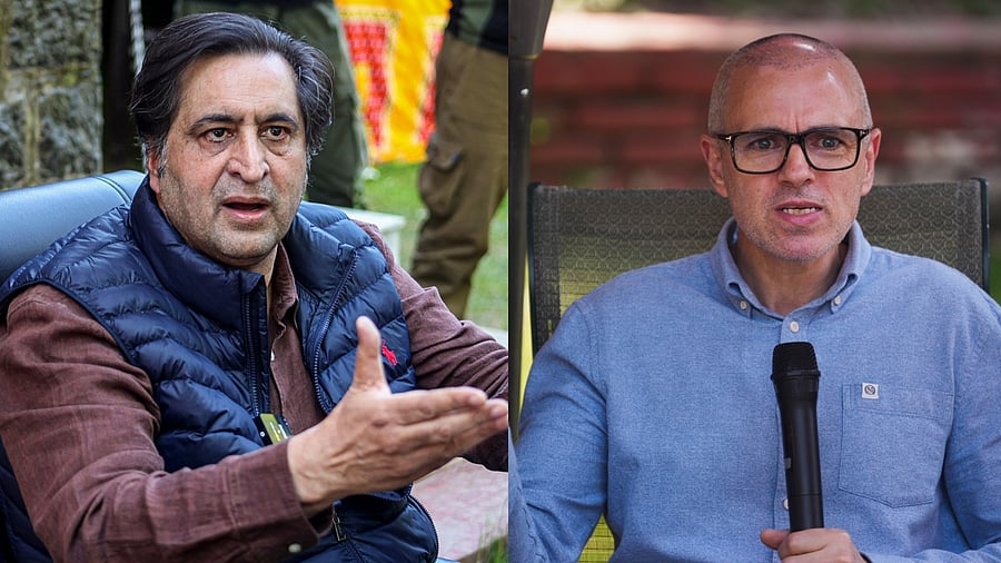 <div class="paragraphs"><p>(From left) Sajad Lone of the People’s Conference; National Conference (NC) leader Omar Abdullah</p></div>