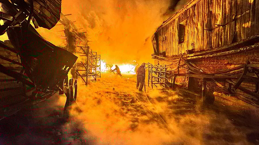 <div class="paragraphs"><p>Firefighters work at a site of a Russian drone strike, amid Russia's attack on Ukraine, in Ukraine.</p></div>