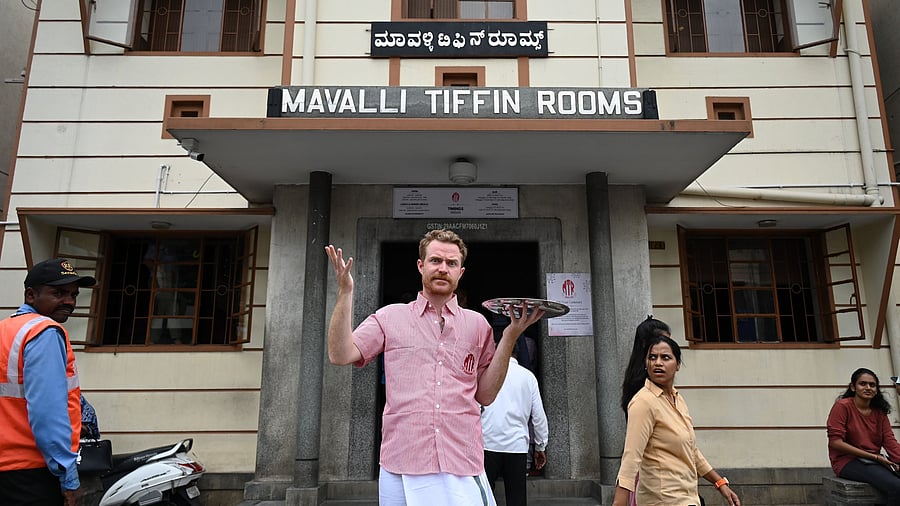The author outside MTR, Lalbagh Road.