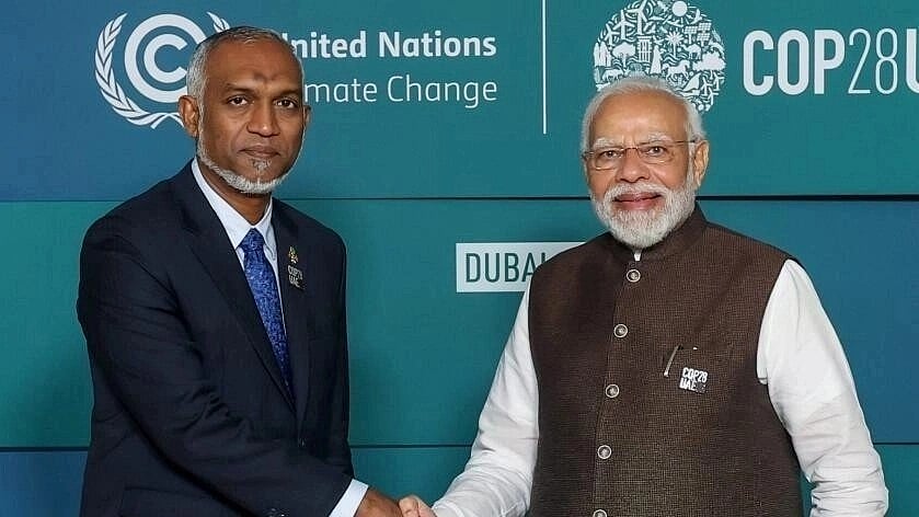 <div class="paragraphs"><p>File photo of Prime Minister Narendra Modi in a meeting with President of Maldives Mohamed Muizzu.</p></div>