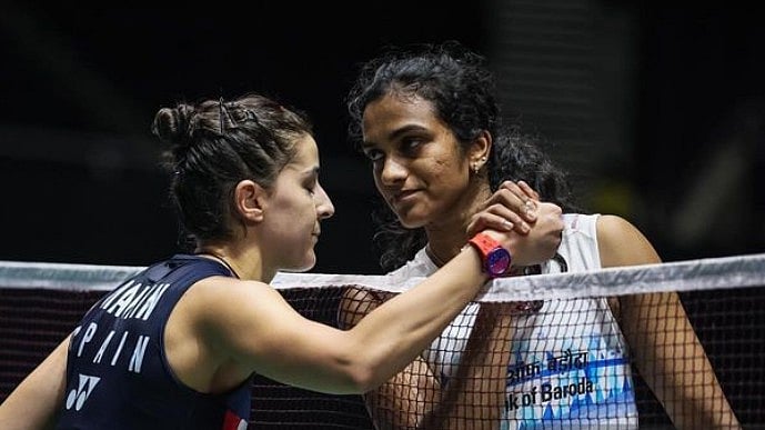 <div class="paragraphs"><p>PV Sindhu and Carolina Marin in Singapore Open pre-quarters</p></div>