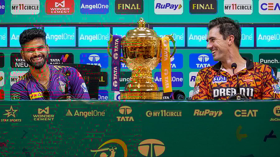 <div class="paragraphs"><p>Kolkata Knight Riders captain Shreyas Iyer and Sunrisers Hyderabad's Pat Cummins during a press conference on the eve of the Indian Premier League (IPL) final match, in Chennai, Saturday.</p></div>