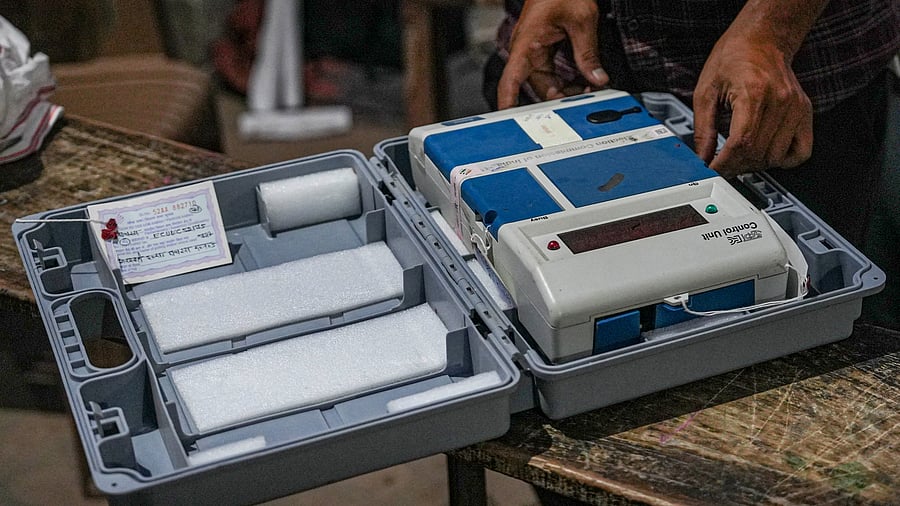 <div class="paragraphs"><p>An EVM is seen in this photo.</p></div>