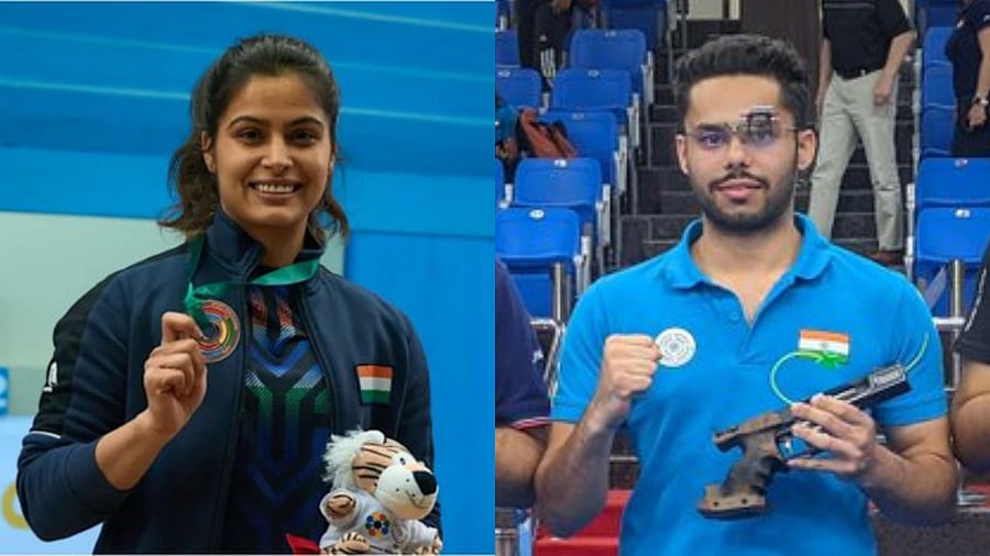 <div class="paragraphs"><p>Indian Olympic shooters Manu Bhaker (L) and Vijayveer Sidhu (R). </p></div>