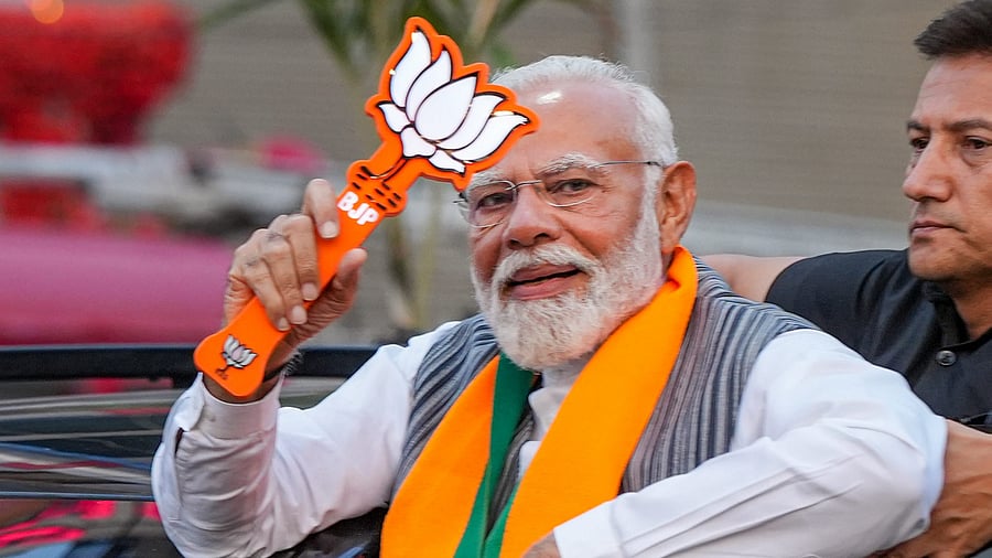 <div class="paragraphs"><p>Prime Minister Narendra Modi during a roadshow for Lok Sabha elections, in Kanpur, Saturday, May 4, 2024.</p></div>