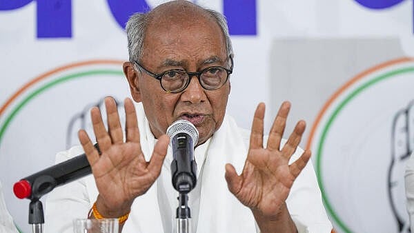 <div class="paragraphs"><p>Former Madhya Pradesh chief minister and senior Congress leader Digvijaya Singh addresses a press conference. </p></div>