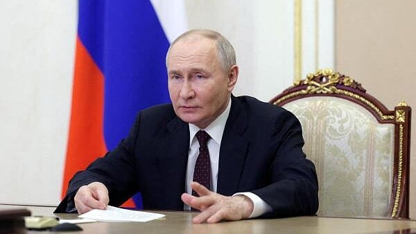 <div class="paragraphs"><p>Russian President Vladimir Putin chairs a meeting on economic issues via video link at the Kremlin on May 3, 2024.</p></div>