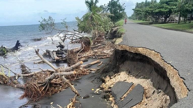 <div class="paragraphs"><p>An image showing a landslide hit area somewhere in New Papua Guinea.</p></div>