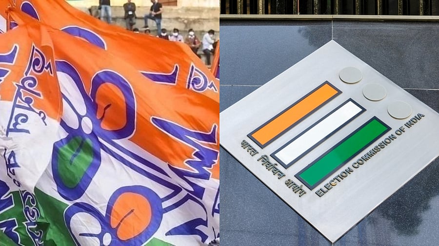 <div class="paragraphs"><p>A TMC flag and the logo of ECI.</p></div>