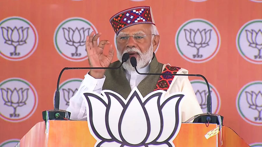 <div class="paragraphs"><p>Prime Minister Narendra Modi addresses a public meeting for the Lok Sabha elections, in Shimla, Friday, May 24, 2024.</p></div>