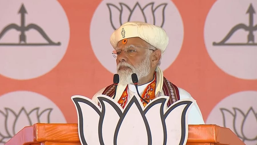 <div class="paragraphs"><p>PM Modi addresses a rally in Maharashtra's Ahmednagar. </p></div>