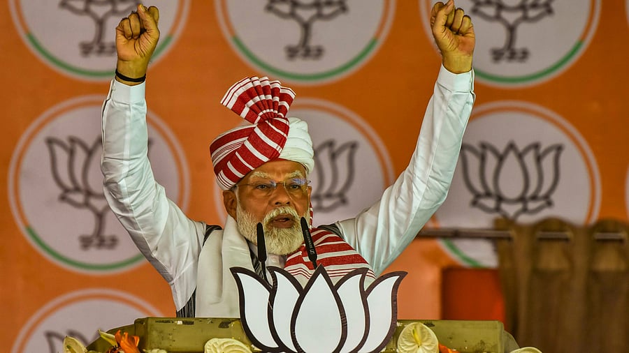 <div class="paragraphs"><p>Gumla: Prime Minister Narendra Modi addresses an election rally at Sisai for the Lok Sabha polls, in Gumla district, Saturday, May 4, 2024. </p></div>