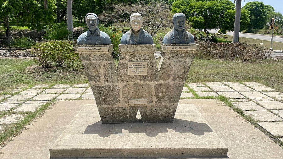 <div class="paragraphs"><p>The tombstones of former West Indies cricketers Sir Frank Worrell (left), Sir Clyde Walcott (centre) and Sir Everton Weekes pictured in Barbados. </p></div>