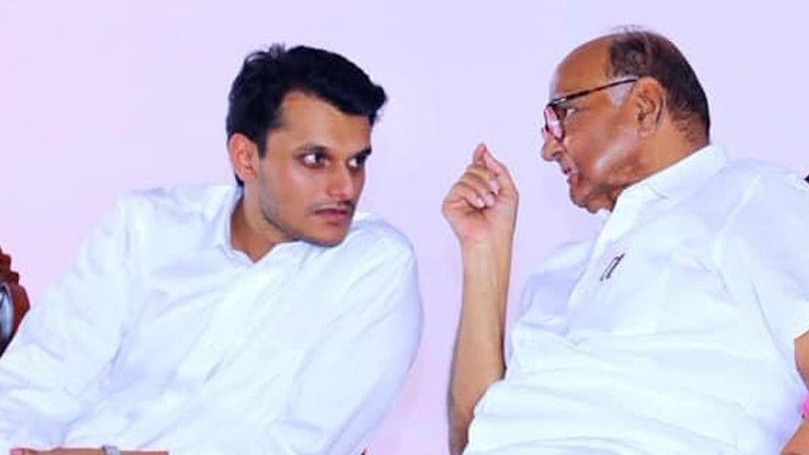 <div class="paragraphs"><p>A file image of&nbsp;Yugendra Pawar (left) with Sharad Pawar.</p></div>