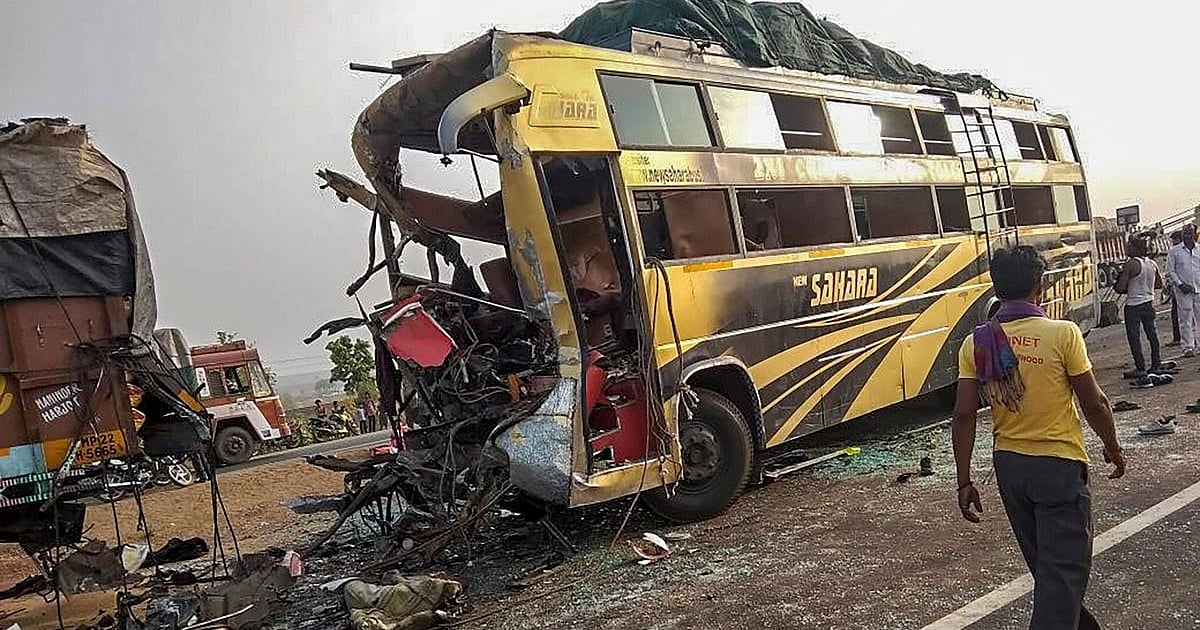 2 Bus Collide Three killed, over 40 injured after two buses collide in Gujarat