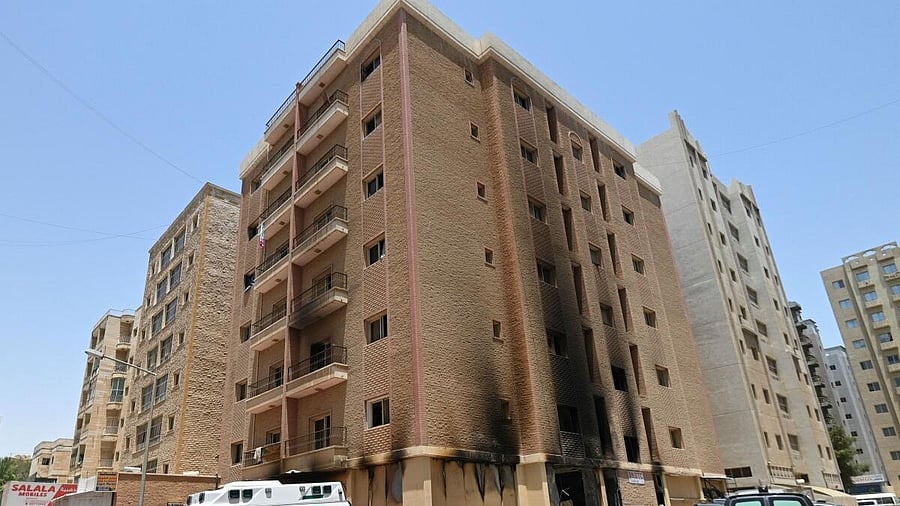 <div class="paragraphs"><p>The building is Mangaf, southern Kuwait which caught fire killing 49 foreign wokers, 45 of whom were Indians.</p></div>