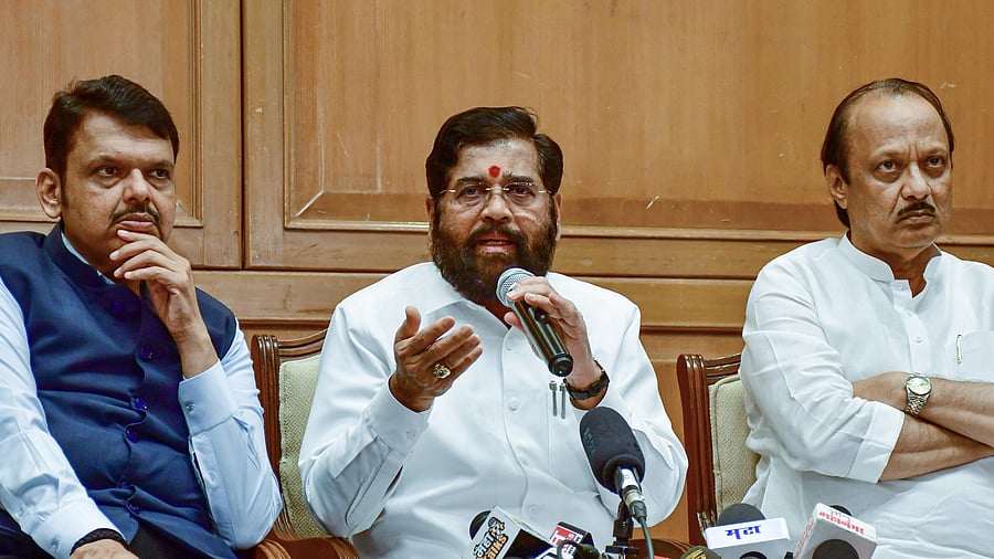 <div class="paragraphs"><p>Maharashtra Chief Minister Eknath Shinde, Dy CMs Devendra Fadnavis and Ajit Pawar</p></div>