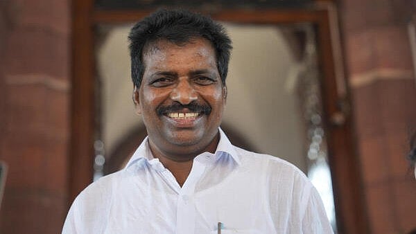 <div class="paragraphs"><p>Congress MP K Suresh at the Parliament House complex during the first session of 18th Lok Sabha, in New Delhi.&nbsp;</p></div>