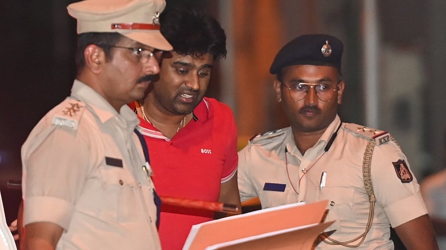 <div class="paragraphs"><p>Suraj Revanna produced before the judicial magistrate in Koramangala on Sunday. </p></div>