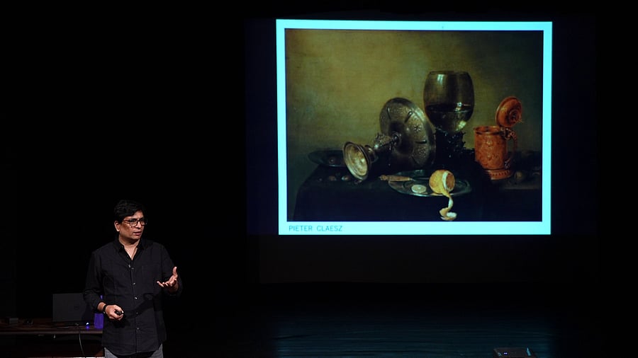 Ravikumar Kashi conducted the orientation session ‘Understanding Visuals’ at Ranga Shankara on Monday.