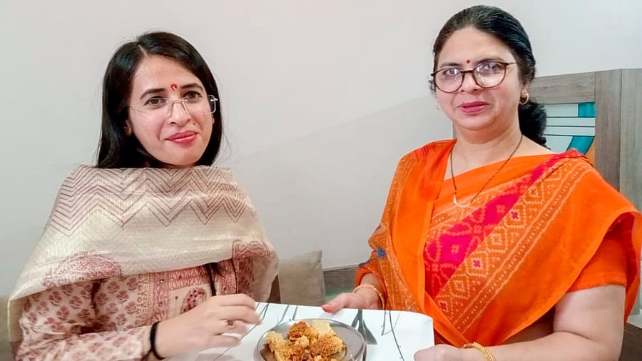 <div class="paragraphs"><p>Priyal Yadav celebrates her success with mother as she gets 6th rank in the state civil services examination 2021, in Madhya Pradesh.</p></div>