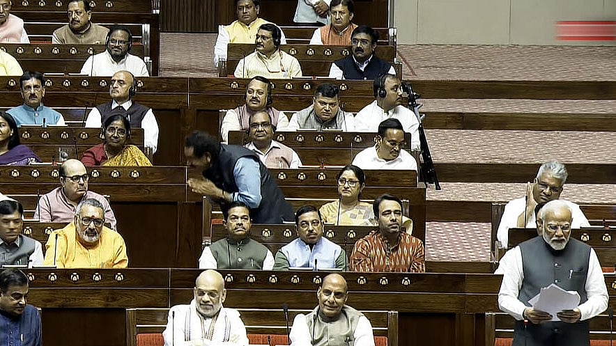 <div class="paragraphs"><p>Prime Minister Narendra Modi speaks in the Rajya Sabha after commencement of its 264th session, in New Delhi.</p></div>