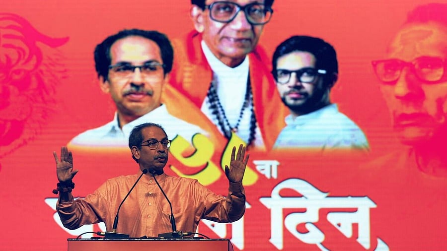 <div class="paragraphs"><p>Shiv Sena (UBT) head Uddhav Thackeray seen here delivering a speech.</p></div>