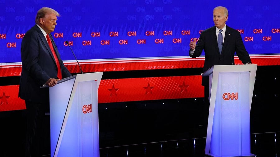 <div class="paragraphs"><p>First 2024 presidential debate in Atlanta. (L-R) Donald Trump and Joe Biden</p></div>