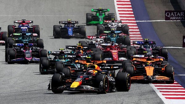 <div class="paragraphs"><p>Red Bull's Max Verstappen leads McLaren's Oscar Piastri and McLaren's Lando Norris at the start of the sprint race. </p></div>