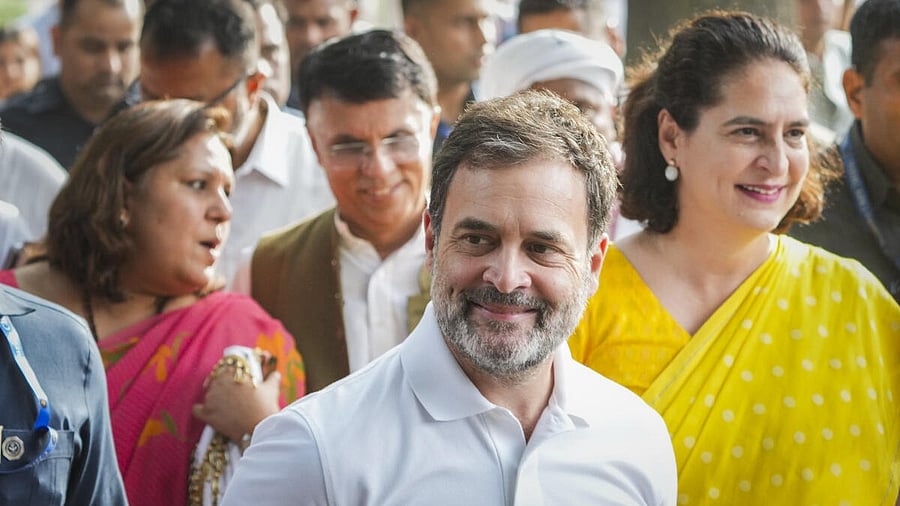 <div class="paragraphs"><p>Congress leaders Rahul Gandhi, Priyanka Gandhi Vadra, Supriya Shrinate, Pawan Khera and others.</p></div>