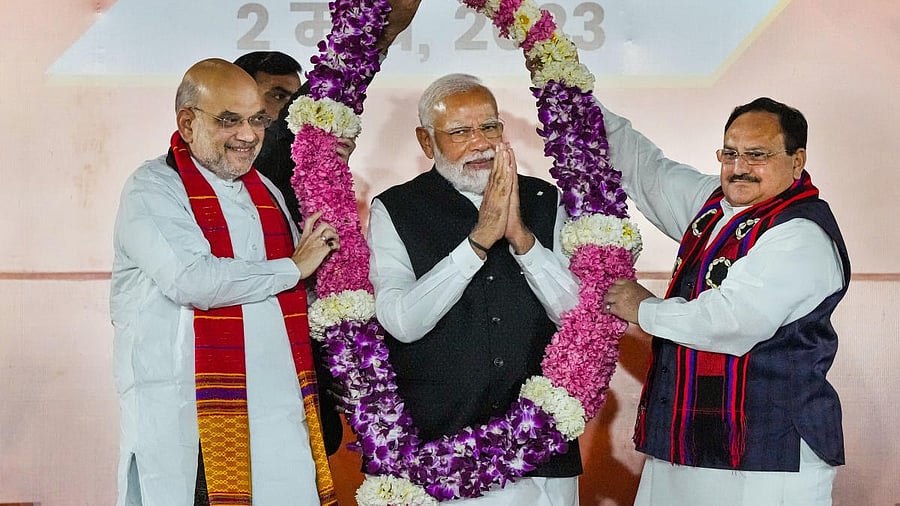 <div class="paragraphs"><p>Amit Shah, Narendra Modi and JP Nadda have a lot to ponder.</p></div>