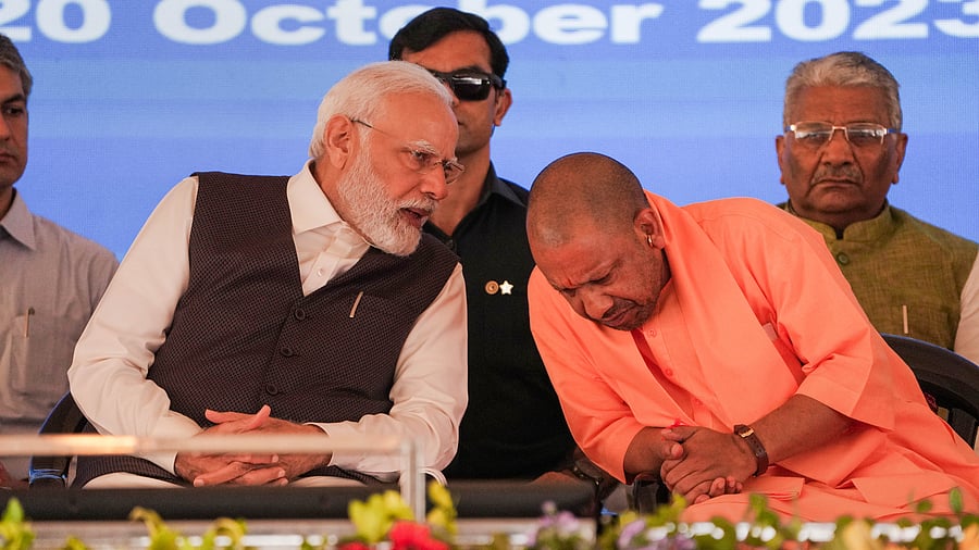<div class="paragraphs"><p>File photo of Narendra Modi with Uttar Pradesh Chief Minister Yogi Adityanath.</p></div>