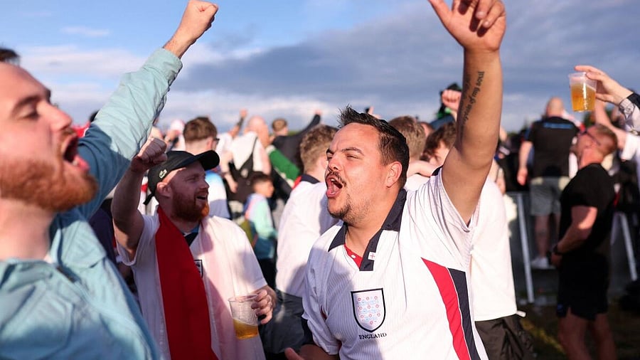 <div class="paragraphs"><p>Fans having a gala time at one of the fans zones in Hamburg.&nbsp;</p></div>
