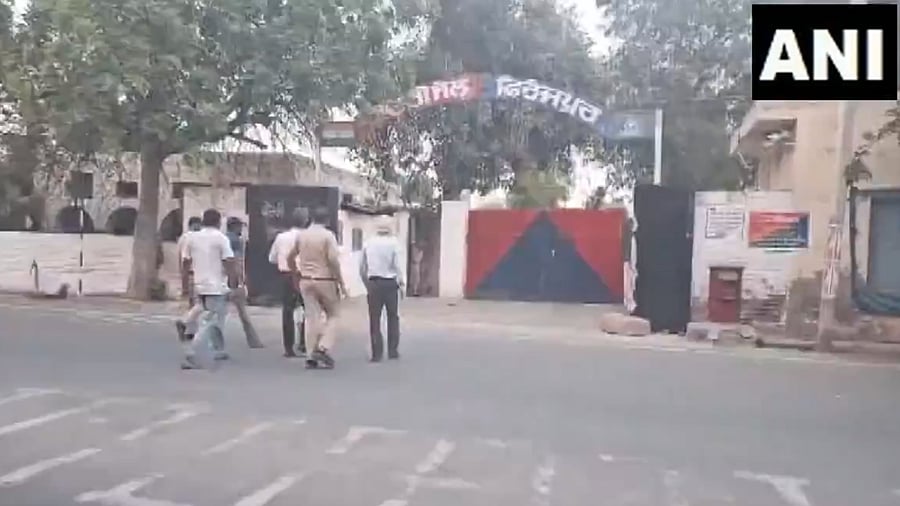 <div class="paragraphs"><p>Police officials outside&nbsp;Ferozepur Central Jail.</p></div>