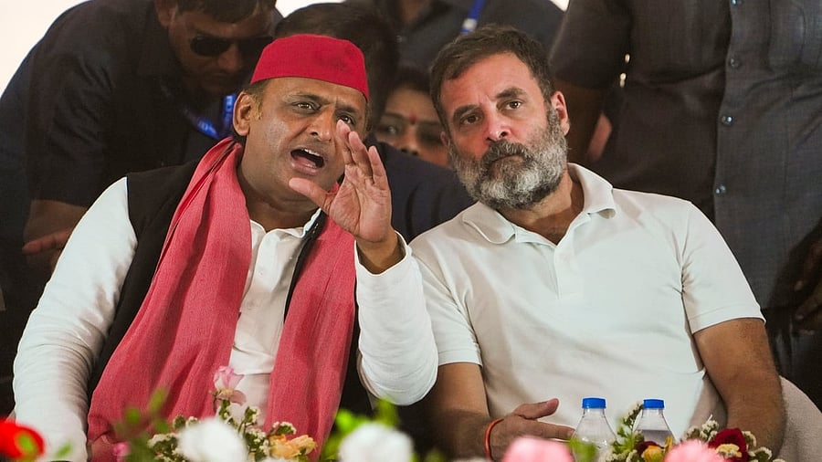 <div class="paragraphs"><p>Congress leader Rahul Gandhi and Samajwadi Party (SP) chief Akhilesh Yadav during an election rally for the Lok Sabha polls, in Kanpur on May 10, 2014. </p></div>
