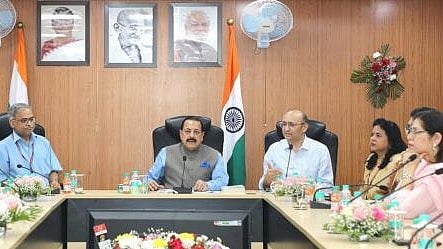 <div class="paragraphs"><p>Minister of State for Science & Technology (Independent Charge) chairs a review meeting to discuss 100 days Action Plan with Department of Scientific and Industrial Research (DSIR) and Council of Scientific & Industrial Research (CSIR), in New Delhi, Friday, June 14, 2024.</p></div>