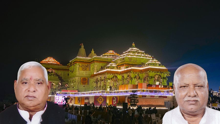 <div class="paragraphs"><p>Ram temple, SP's Awadhesh Prasad (L) and BJP's Lallu Singh (R).</p></div>