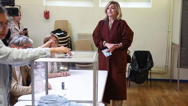 <div class="paragraphs"><p>Julie Gayet the wife of Francois Hollande, former French President and candidate for the left-wing political alliance called Nouveau Front Populaire (New Popular Front - NFP), visits a polling station. </p></div>